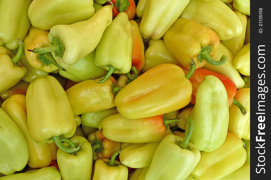 Peppers for sale at a local farmers market