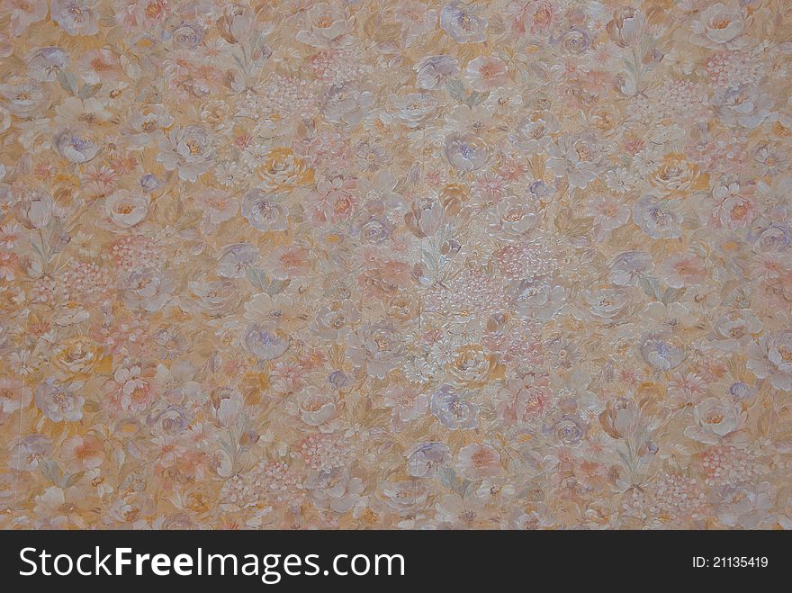 Wall with floral texture good for backgrounds