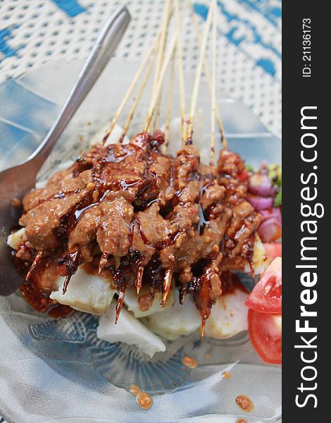 Indonesian traditional food satay ready to eat