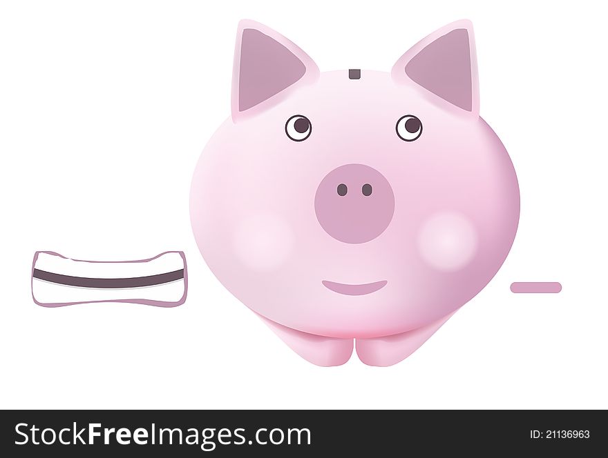 Illustration of pig piggy bank