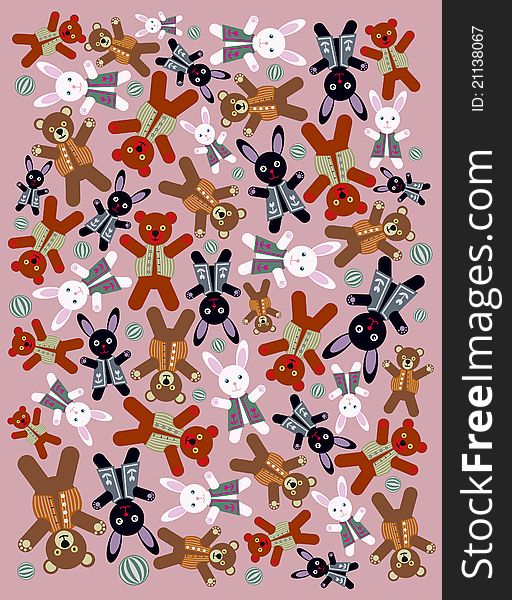 Vintage teddies pattern