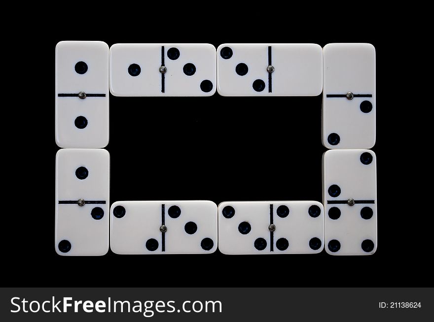 Domino pieces on a black background. Domino pieces on a black background