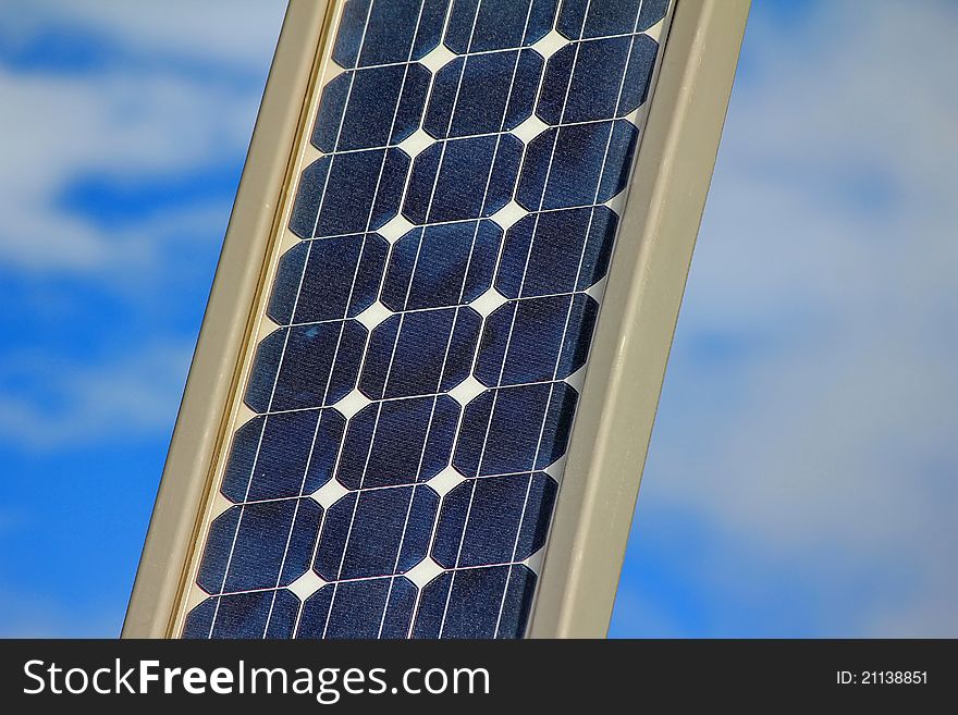 Solar powered lamp and sky blue