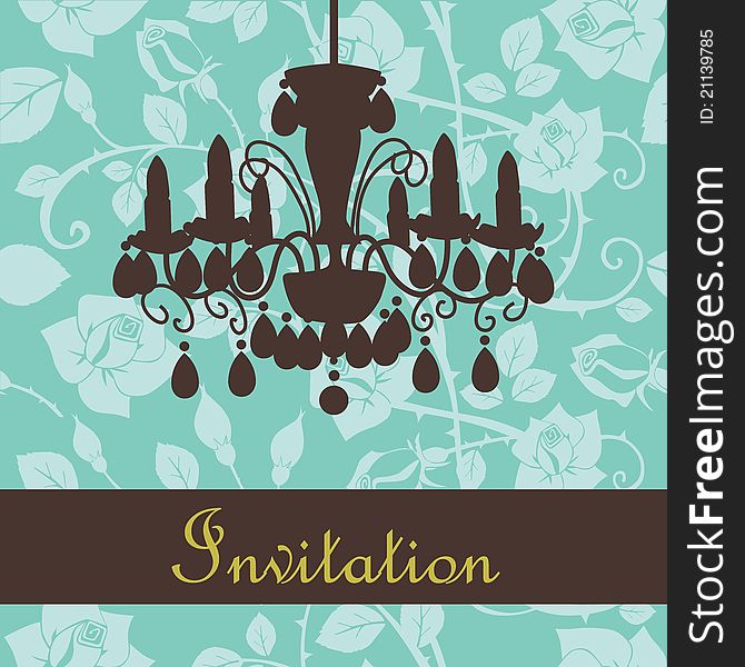 Glamur invitation with an antique lamp.