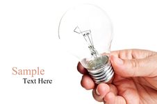 Bulb In Hand Royalty Free Stock Photos Bulb In Hand Royalty Free Stock Photos