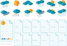 Creative Card With All Meteorology Symbols Stock Image Creative Card With All Meteorology Symbols Stock Image