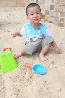 Boy Play On Sand Stock Photo Boy Play On Sand Stock Photo