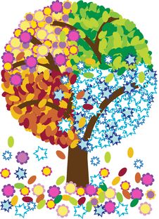 Illustration Of Four Seasons Tree Stock Photography Illustration Of Four Seasons Tree Stock Photography