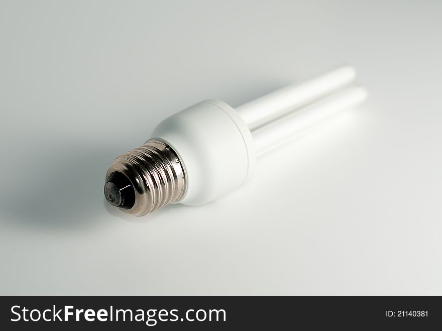 White economic bulb isolated in white background