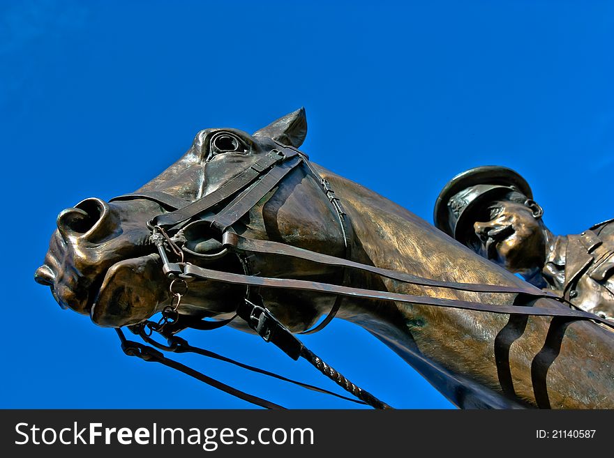 Looking up at Earl Haig on his horse at Edinburgh Castle. Looking up at Earl Haig on his horse at Edinburgh Castle