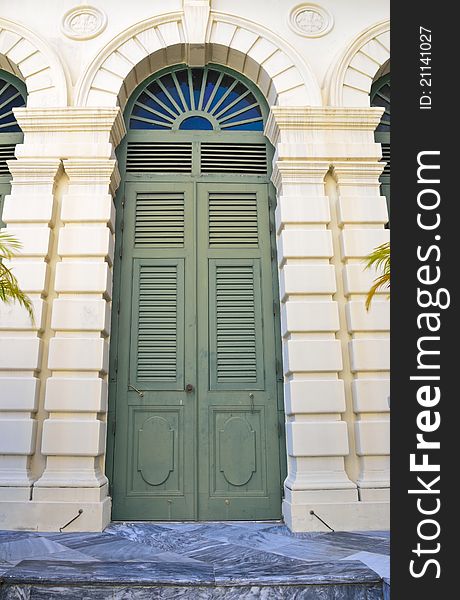 Windows green of grand palace in bangkok,thailand. Windows green of grand palace in bangkok,thailand