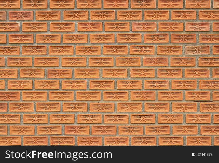 Orange brick walls in Thailand.