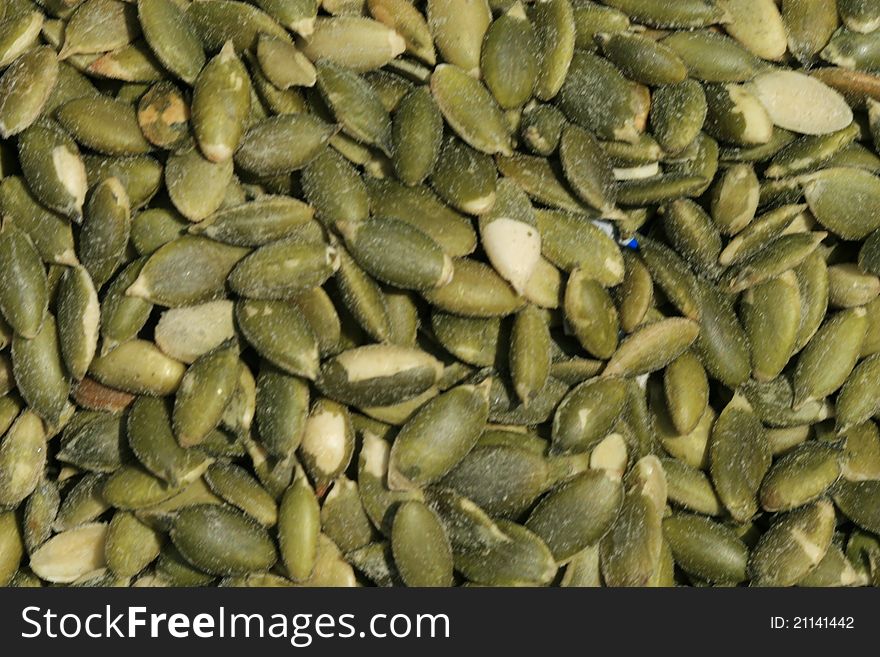 Pumpkin seeds large group of objects