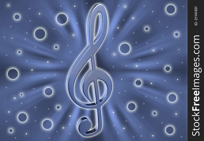 Bright abstract background with a clef