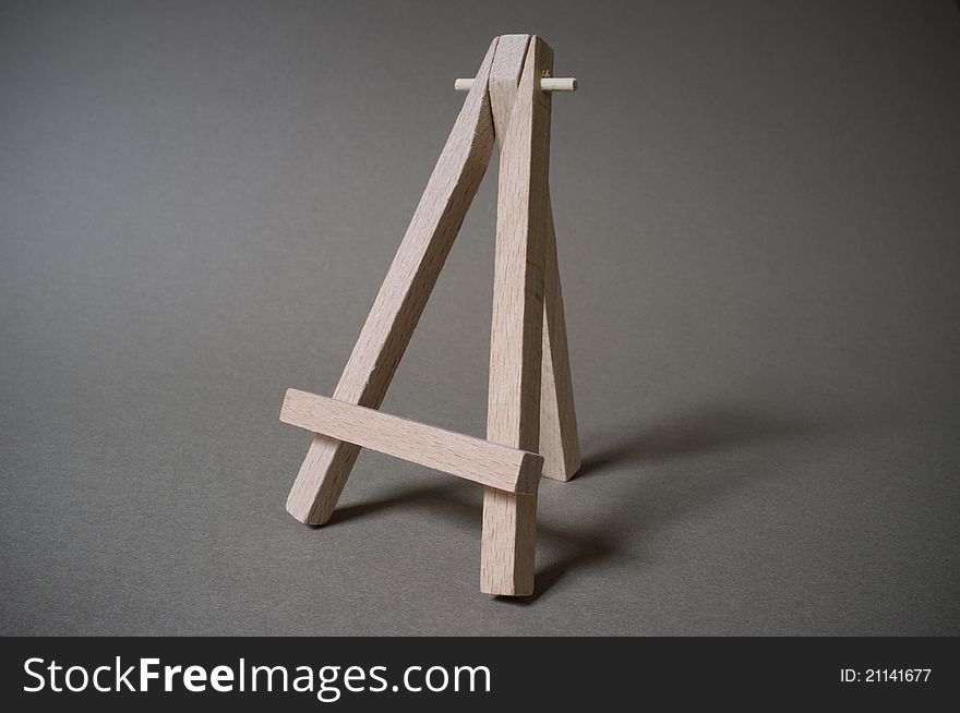 A small simple wooden artists easel. A small simple wooden artists easel