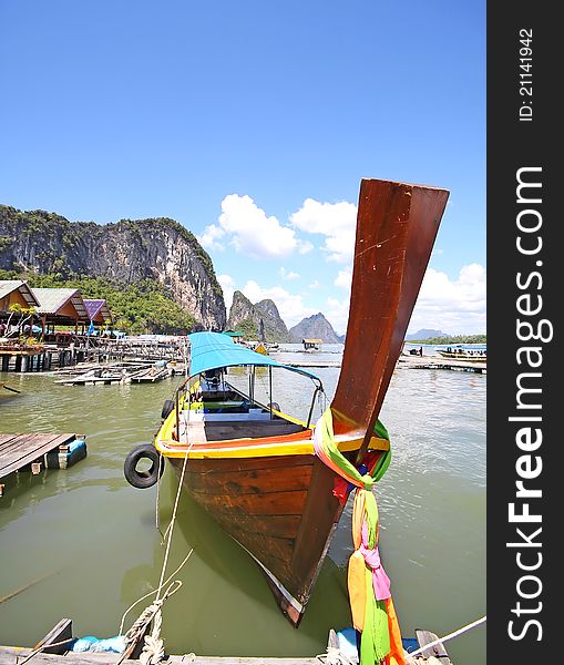 Longtail boat  phangnga bay