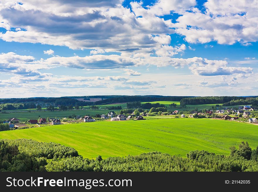 Farm houses on the field. Farm houses on the field