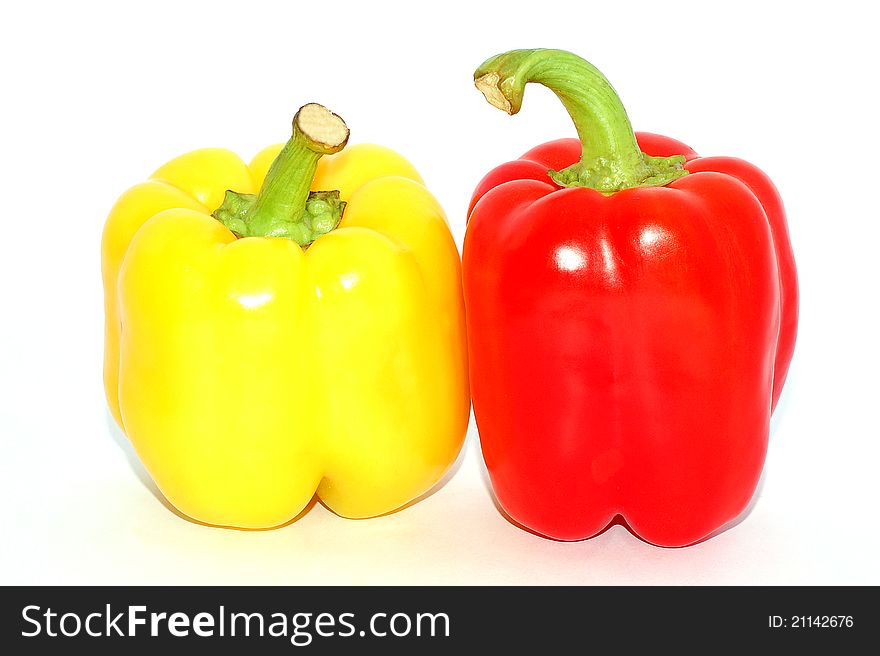 A Red Pepper and a Yellow Pepper. A Red Pepper and a Yellow Pepper