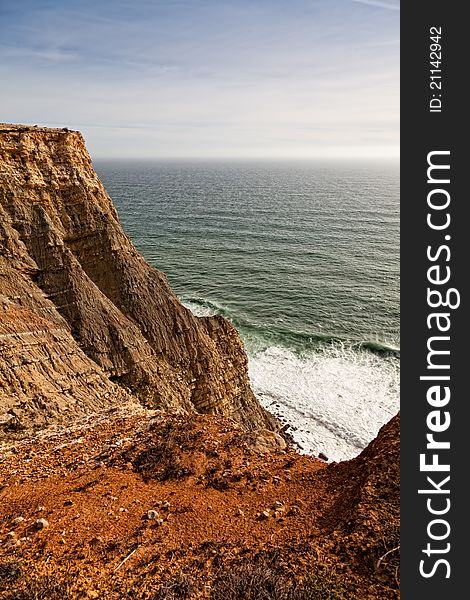 Cliff over the Atlantic Ocean in region of Sesimbra. Cliff over the Atlantic Ocean in region of Sesimbra.