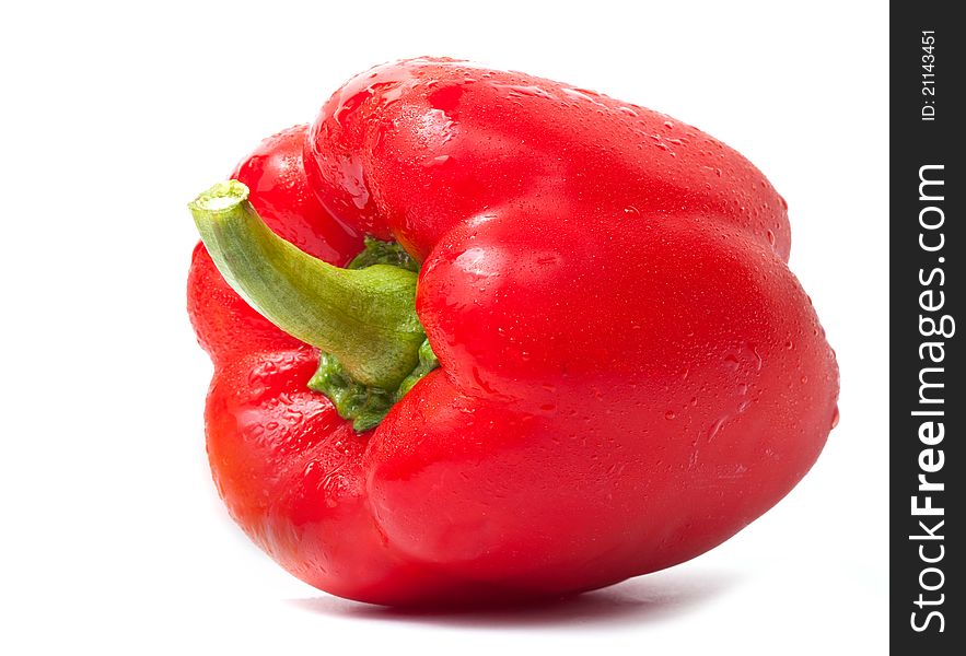 Fresh Red Pepper On White