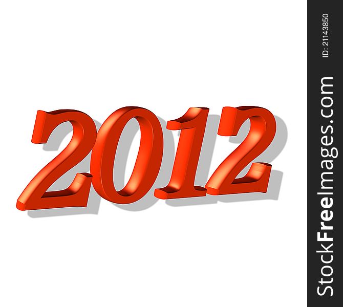 New year 2012, 3D text