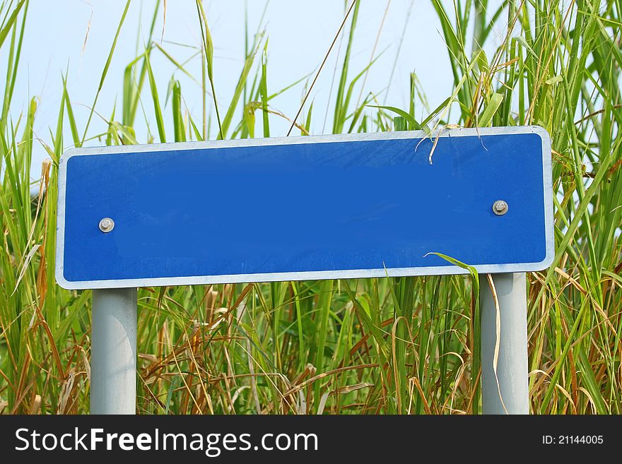 Blank signage in countryside