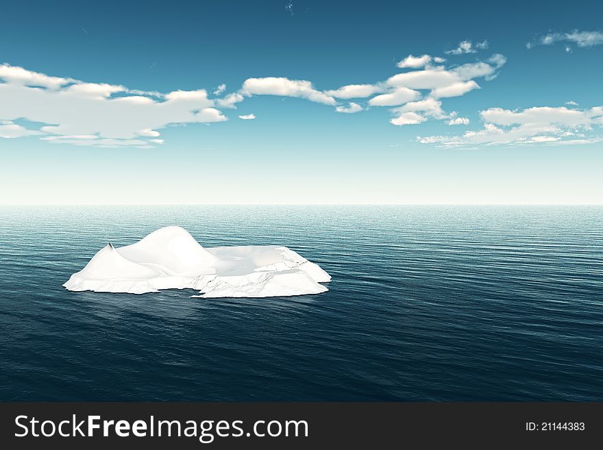 The big iceberg on the open ocean