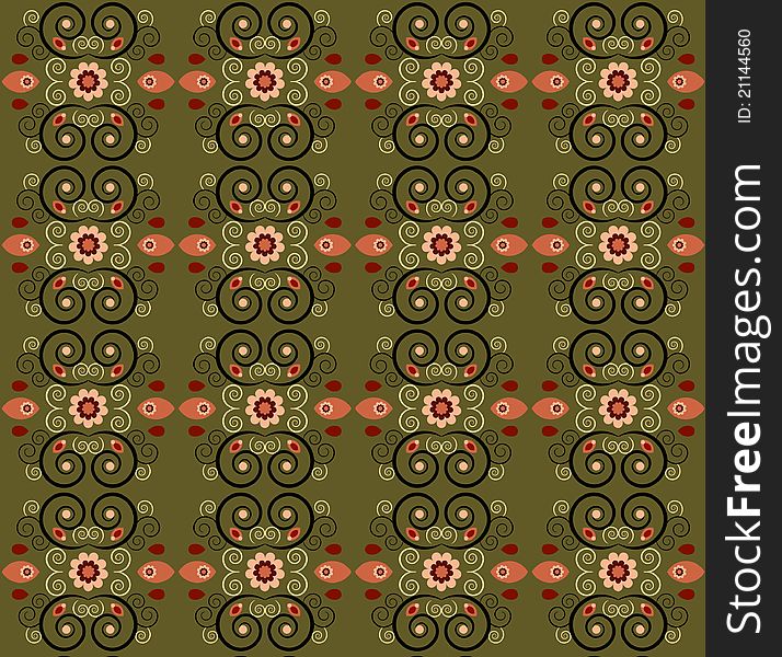 Pattern With Flower Seamless Texture