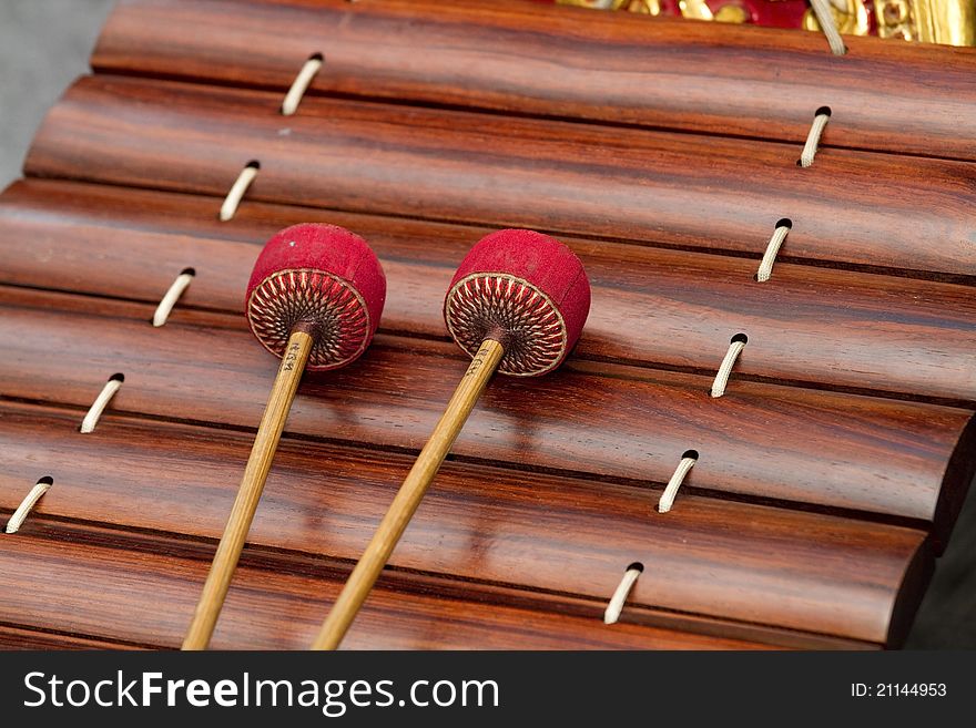 Thai musical instrument, alto xylophone. Thai musical instrument, alto xylophone
