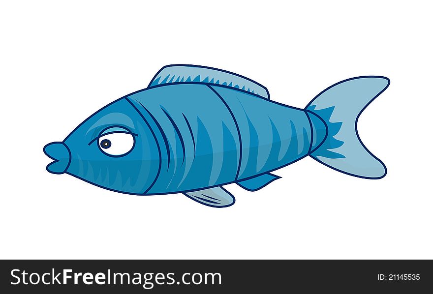 Illustration blue and mottled fish