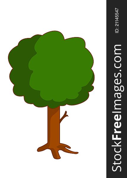 Illustration of isolated green tree