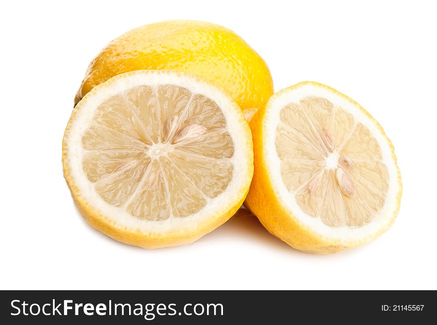 Fresh lemon isolated on a white background