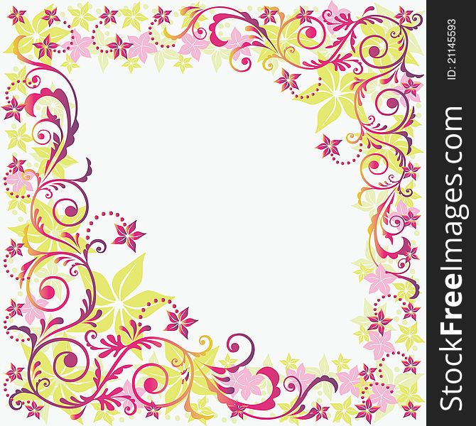 The frame of a beautiful delicate floral pattern. The frame of a beautiful delicate floral pattern.