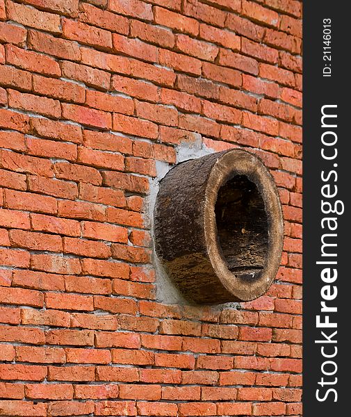 Old Brick Wall Background With Airflow