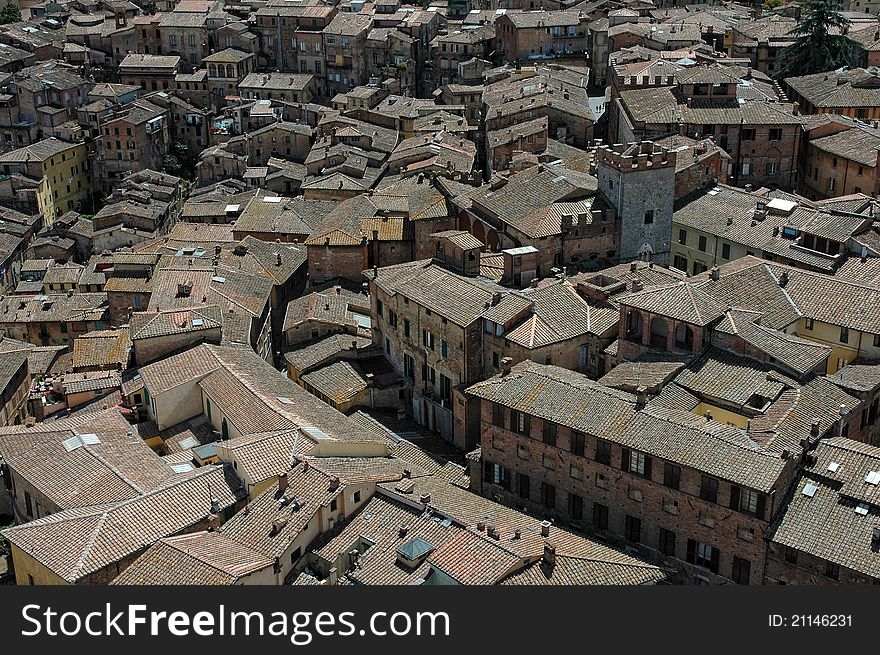 Siena in Toskany with medieval character. Siena in Toskany with medieval character