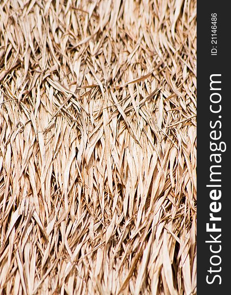 Close up of ground. Texture of straw. it bring to the roof