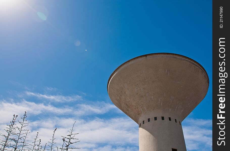 Scenic view of a 70's water tank. Scenic view of a 70's water tank