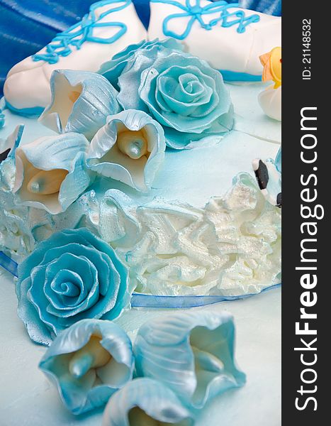 Baby's blue cake at baptism