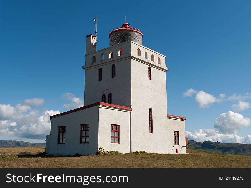 Lighthouse on the coast of Vik in Iceland. Lighthouse on the coast of Vik in Iceland