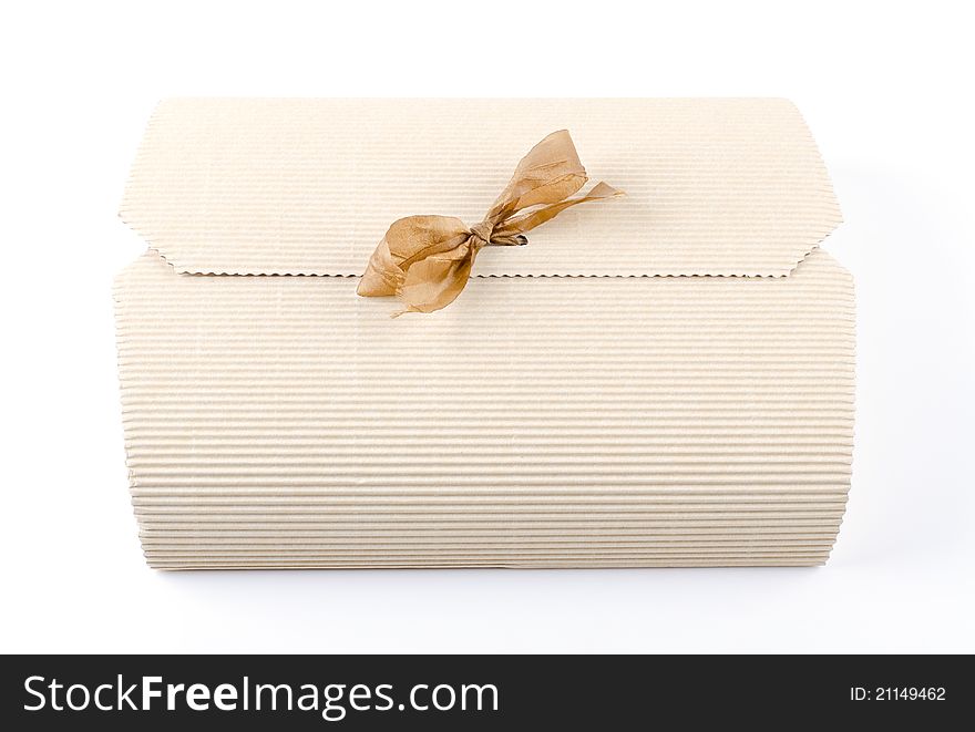 White Gift Box With Gold Bow
