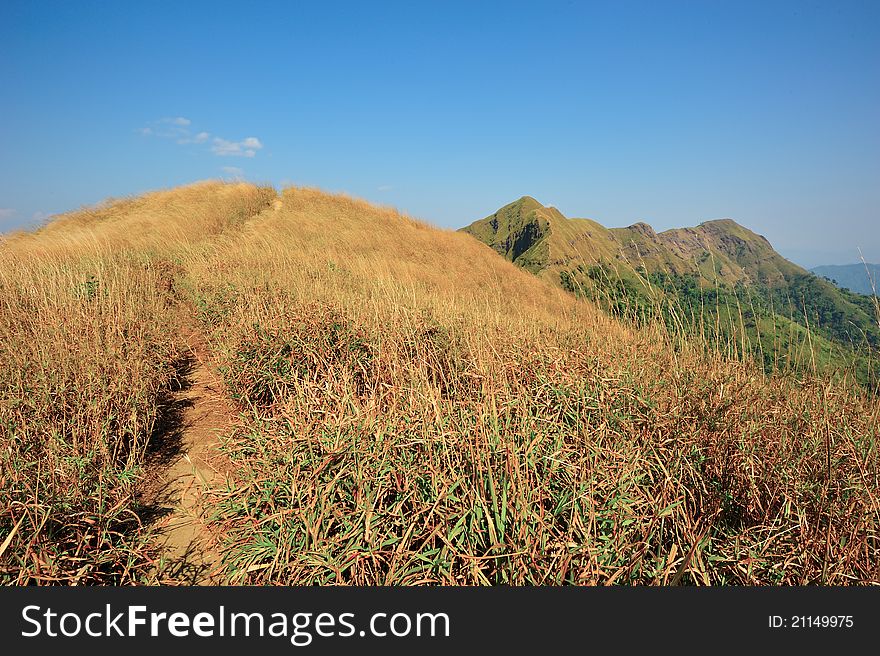 Top view of Mountain, Khao chang puak, Kanchanaburi, Thailand