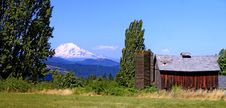 Mount Adams With Red Barn Stock Photography Mount Adams With Red Barn Stock Photography