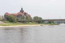 A Modern Bridge Over The Elbe Royalty Free Stock Images
