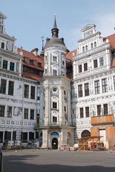 The Courtyard Of The Palace Residence In Dresden Royalty Free Stock Images