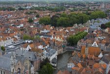 Panoramic View Of Bruges, Belgium Stock Photo Panoramic View Of Bruges, Belgium Stock Photo