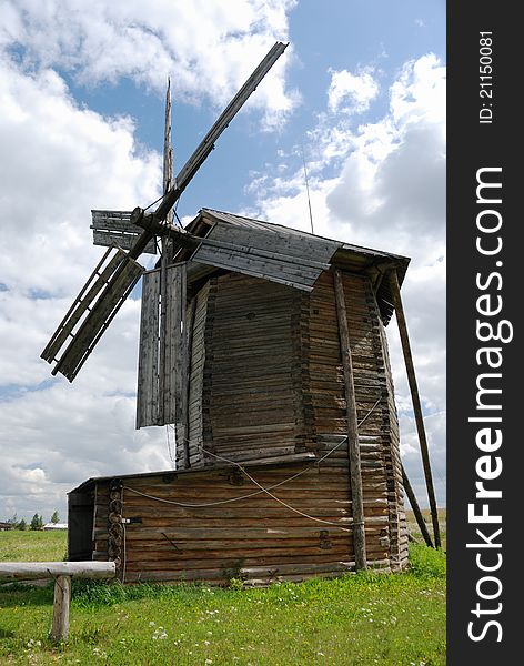 Old wooden windmill