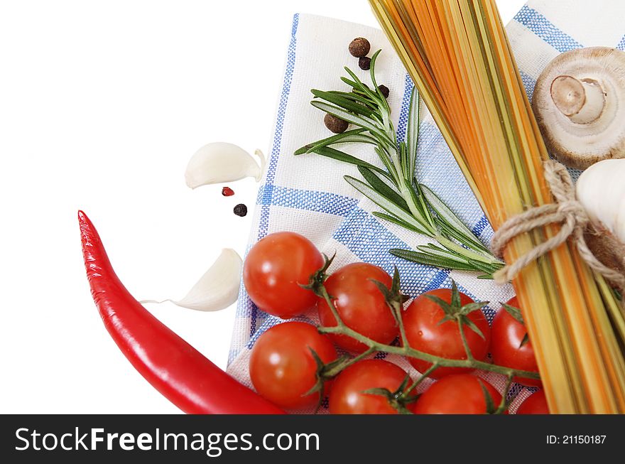 Vegetables still life isolated on white background