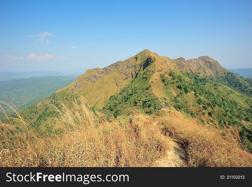 Top view of Mountain, Khao chang puak, Kanchanaburi, Thailand