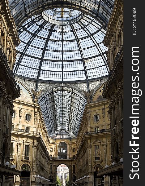 Inside the Vittorio Emanuele Gallery - Duomo's Square Milan,Italy. Inside the Vittorio Emanuele Gallery - Duomo's Square Milan,Italy