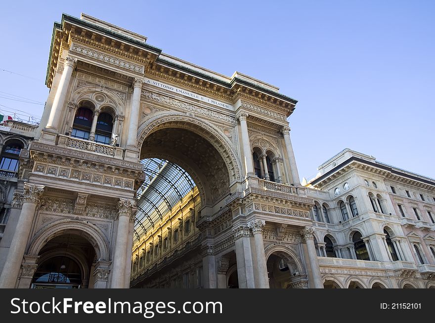 Vittorio Emanuele Gallery - Duomo's Square Milan,Italy. Vittorio Emanuele Gallery - Duomo's Square Milan,Italy